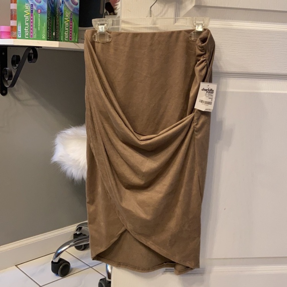 NWT suede midi skirt